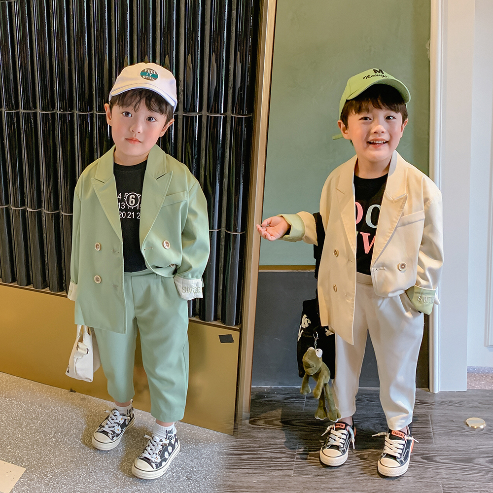 Children's gown Western-style boy suit suit Spring and autumn CUHK Tong Yinglun Wind Small Host Costume Play Out