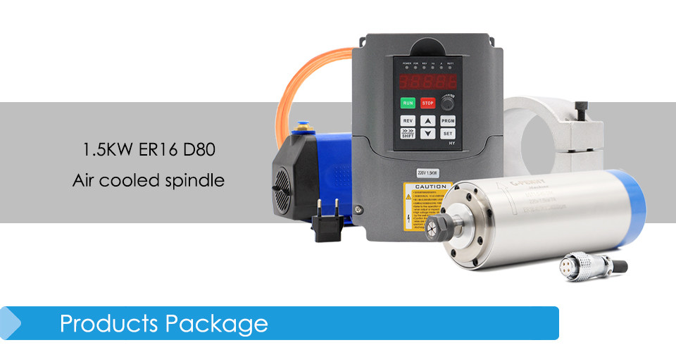 Шпиндель g-penny 220v 1.5kw er16 水冷主轴 环洋变频器 80mm夹具水泵套件 G/penny