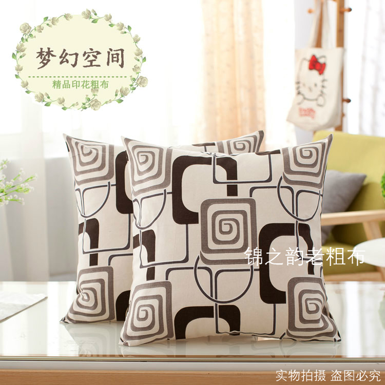 Cotton cũ vải thô ôm gối mà không cần lõi vuông sofa bông đệm thắt lưng gối giường tựa lưng xe gối