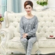 Bộ đồ ngủ dài tay cho bà mẹ trung niên và bà già cotton mùa thu đông