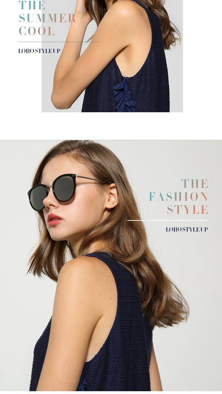 LOHO new sunglasses nữ bảo vệ UV cận thị sunglasses vòng mặt kính thời trang nữ Hàn Quốc phiên bản của thủy triều phân cực