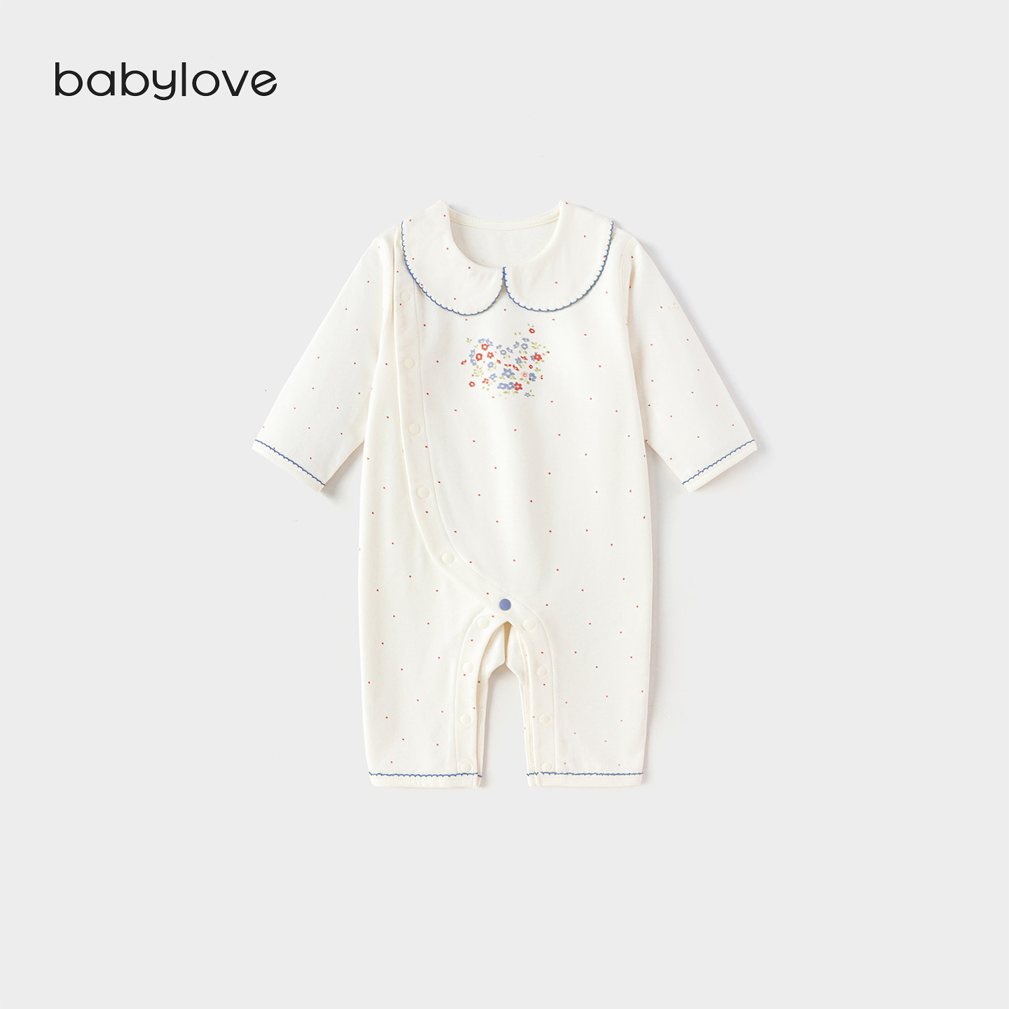 Babylove【Comfortable and Soft】Baby Girl Romper for Spring and Autumn, Pure Cotton Doll Collar Clothing with Floral Designs — 1