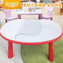 Childrens table Peanut table matching PVC table mat Anti-hot and anti-fouling leave-in transparent plastic table mat tablecloth