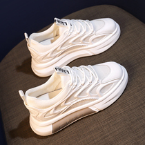 High Quality low-key and fashionable all-around King @ thick-bottom increased small white shoes women breathable mesh 1