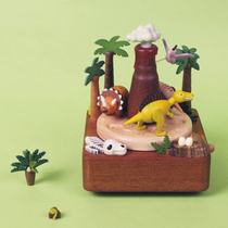 Jeancard Wood Dinosaur Music Box White Cretaceous Barking Dragon Octaonic Box Christmas Childrens Day Gifts