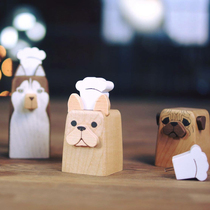 Taiwan wood faithful seasoning jar French bulldog Bulldog Seasoning Bottle Cartoon Fasts Kitchen pieces Joe relocating gifts