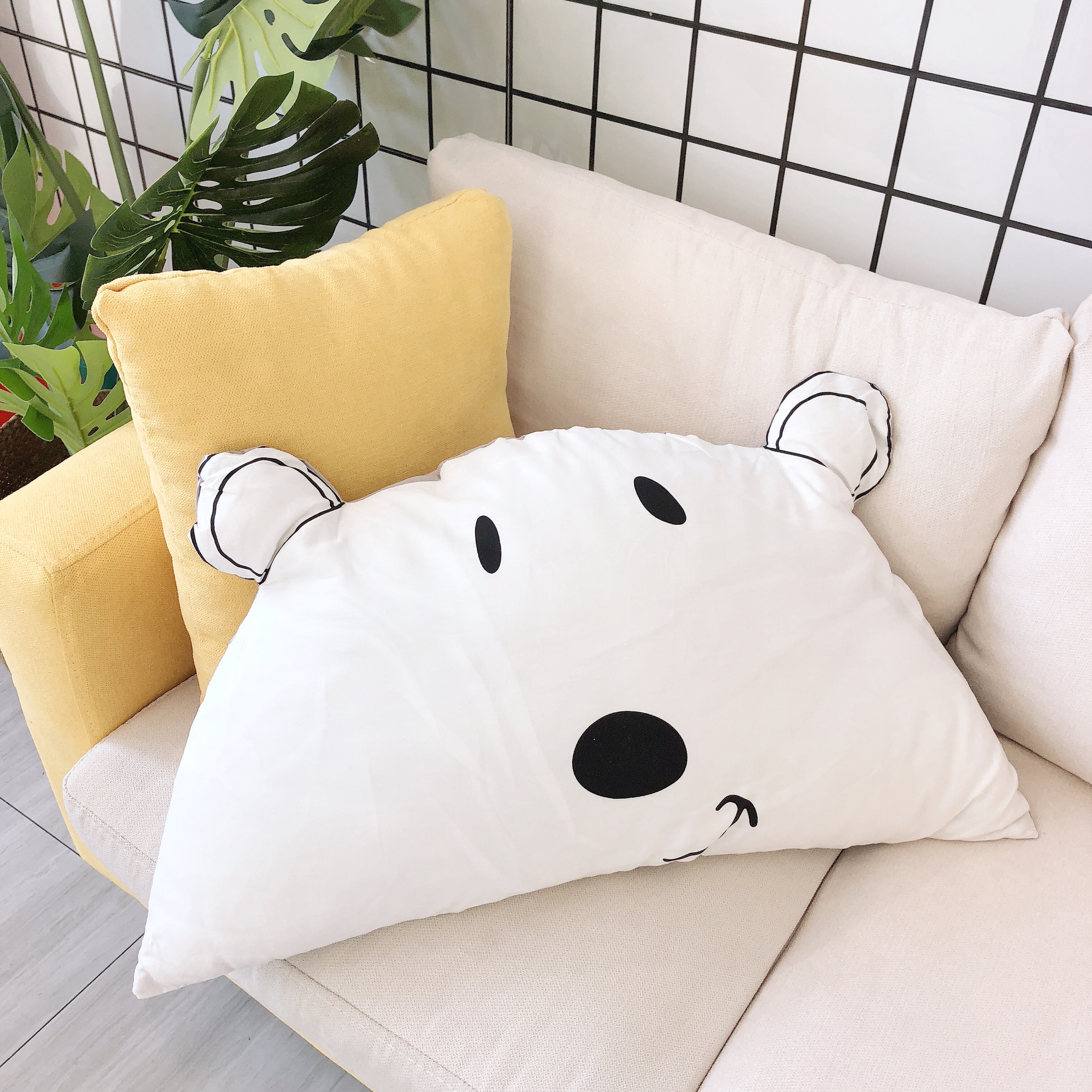 Phòng trẻ em phim hoạt hình bánh mì siêu nhân mè đường phố vịt bông gối sofa đệm gối có thể tháo rời và có thể giặt - Trở lại đệm / Bolsters Chăn gối văn phòng 3 in 1