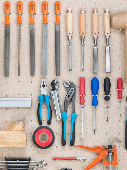 Screwdriver Pliers Wall-Mounted Organizer Rack Round Hardware Tool Hook Display Rack Storage Rack Repair Tool Rack