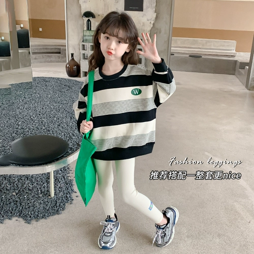 Леггинсы, детские хлопковые весенние штаны для отдыха, подходит для подростков