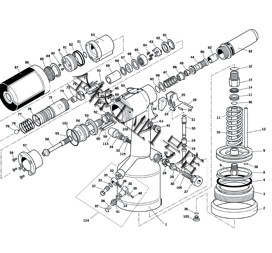 Maintenance of rivet nut gun SWEET - 9900 SWT - 6900 accessories Transmission shaft sealing ring air supply tube