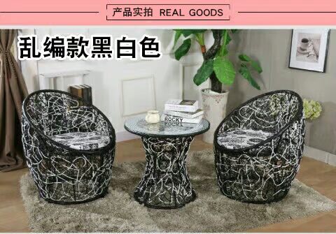 Bàn ban công và ghế mía ba mảnh ngoài trời giải trí đơn giản hiện đại ghế cà phê kết hợp bàn ghế ngoài trời mây - Bàn ghế ngoài trời / sân bộ bàn ghế cafe ngoài trời