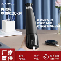 Wireless Boiling Water Cup Portable Without Plug-in Electric On-board Burning Water Outdoor Travel Heating Cup Usb Charging Treasure Thermostatic Cup