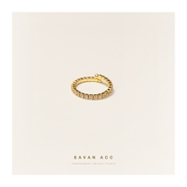 EAVAN ACC Star track French exquisite fashion wild ins wind Zircon simple art curve open ring