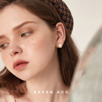 EAVAN ACC Fairy bean French wild ins simple high sense fresh water round pearl 925 silver stud earrings