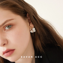 EAVAN Secret Garden French petals Baroque pearl Vintage high temperament small incense fashionable ins earrings