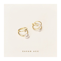 EAVAN ACC Medusa Romantic French Art Line Metal Mix Pearl Cold wind Niche RING