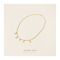 EAVAN ACC your name exclusive custom letter French micro set 3A zircon French ins ring necklace