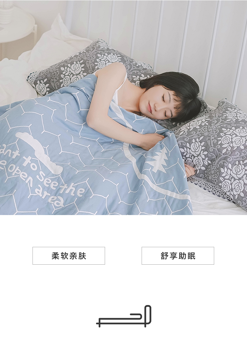 Gói khăn gạc Jie Liya Một cặp khăn trải giường bằng vải cotton đôi dành cho người lớn khăn choàng gối