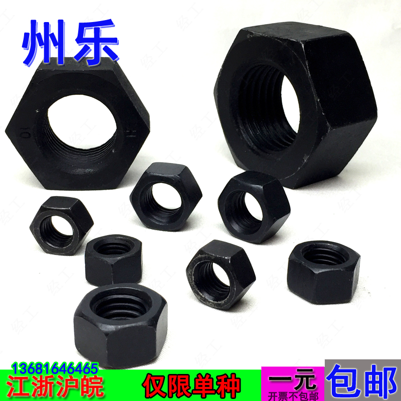 Black Grade 8 Nut Outer Hexagon Nut M6M8M10M12M14M16M18M20M22M24-M72