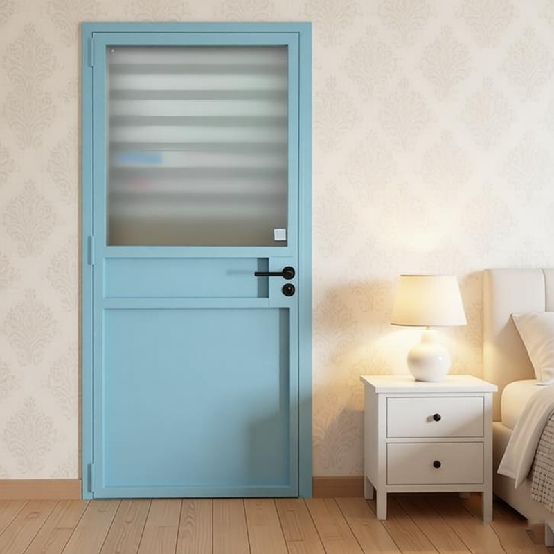 Industrial Style Glass Door Bedroom Door Swing Door Interior Door Simple Modern Style Single Door Toilet Door Bathroom Door