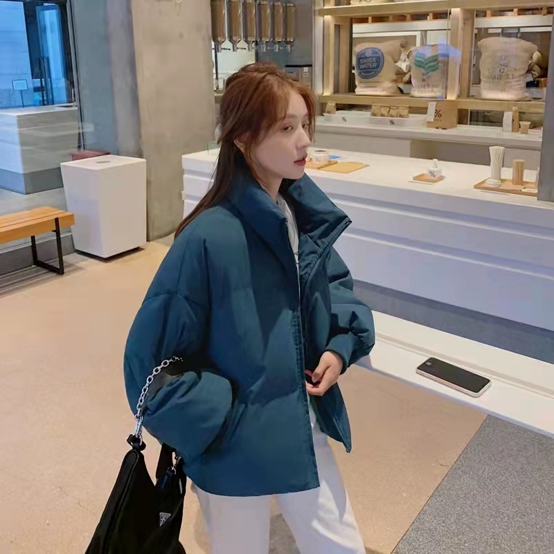 Winter 2025 New Style Student Stand-Up Collar Puffer Jacket Short Thickened down Cotton Coat for Petite Women