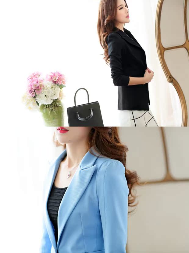 Bộ đồ nhỏ nữ 2018 xuân mới phiên bản Hàn Quốc của bộ đồ mỏng thon nhỏ phù hợp với size lớn tay dài ngắn mùa xuân và áo khoác mùa thu thời trang công sở nữ