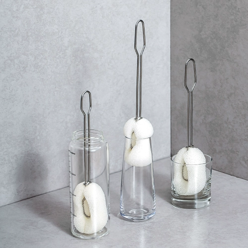 Японская сменная щеточка из нержавеющей стали, поролоновый стакан, чайная чашка, бутылочка для кормления