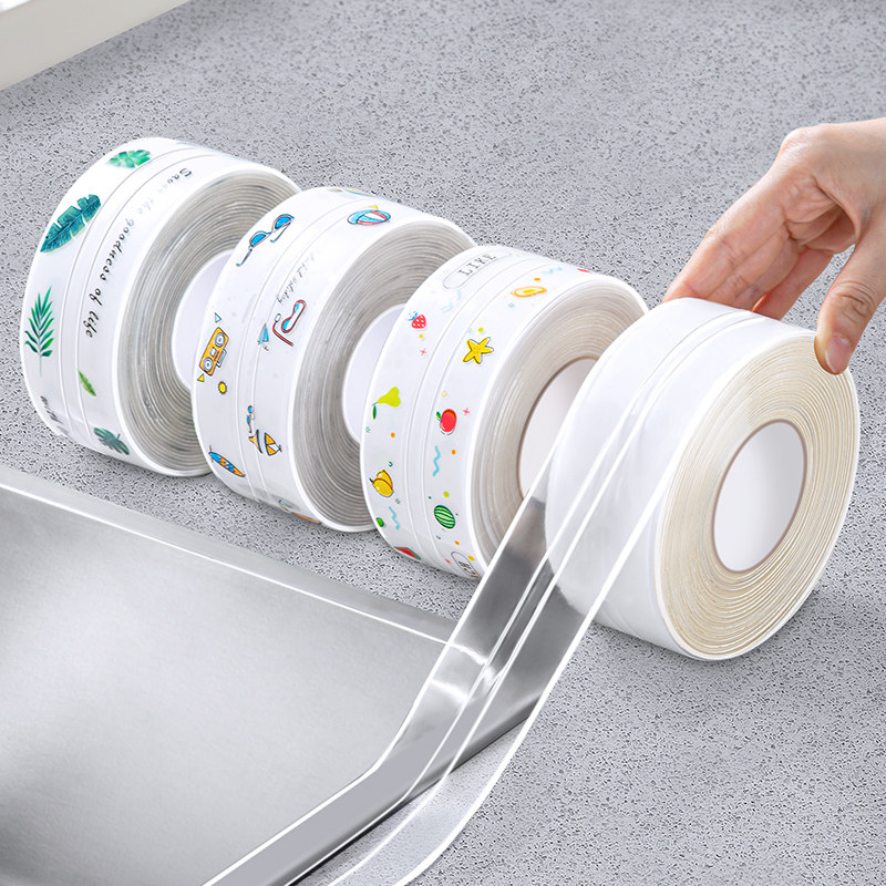 厨房美缝贴灶台防水封边水槽胶洗碗池马桶边缘水池防霉缝隙条燃气