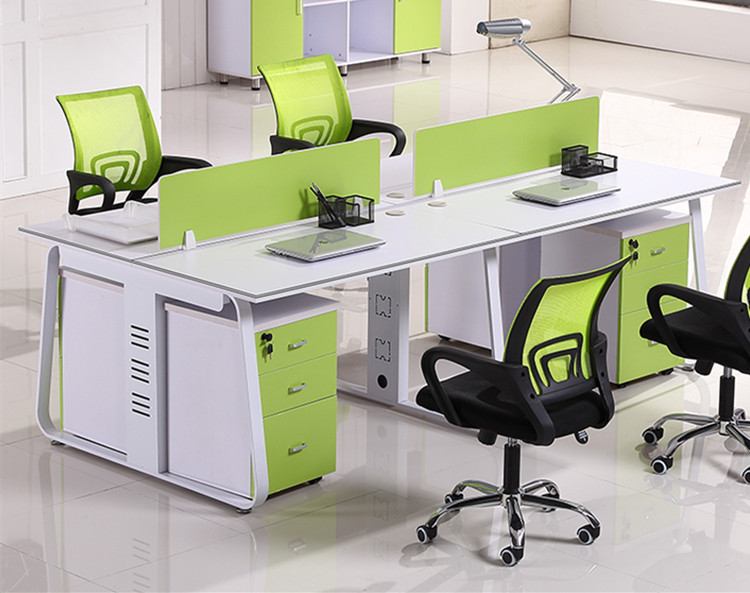 Guangzhou Office Furniture Staff Desk 4 People Standing Screen Desk Chair Composition 2 4 6 People Position Staff Table