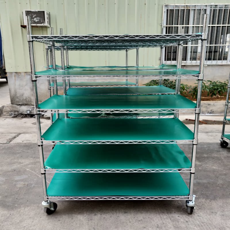 New product disassembly and assembly network line trolley line grid stainless steel anti-static chrome plating storage shelf spot mobile material rack