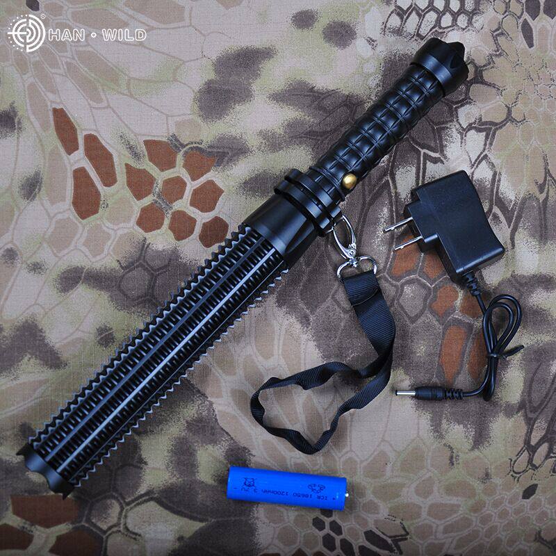 Outdoor body-proof flashlight glare-light rechargeable security on-board patrol weapon Self-defense wolf tooth stick safe explosion protection