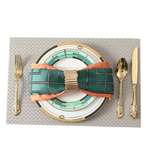 Eurostyle dining cushion upscale luxury waterproof anti-oil Nordic eco-friendly leather Home knitted grey Western dining anti-burn table mat