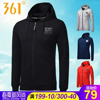 361 độ nam 2019 áo len thể thao trùm đầu mới 361 mùa xuân chạy bộ áo khoác cardigan - Thể thao lông cừu / jumper hoodie nữ form rộng