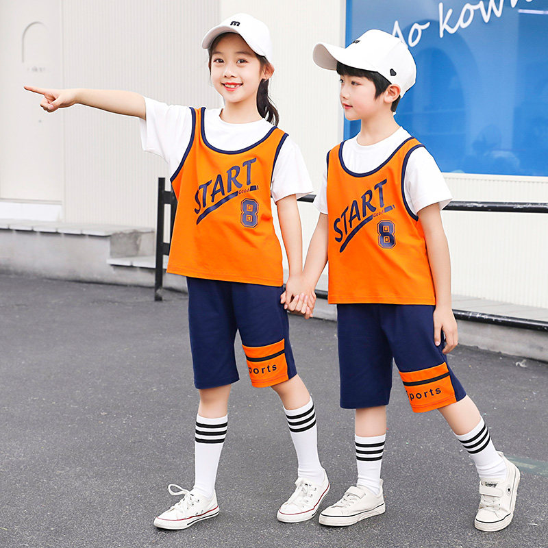 Kindergarten Garden Clothing Summer Clothing Short Sleeves Pure Cotton Children Summer Class Clothes Elementary School Uniforms Games Graduation Photos