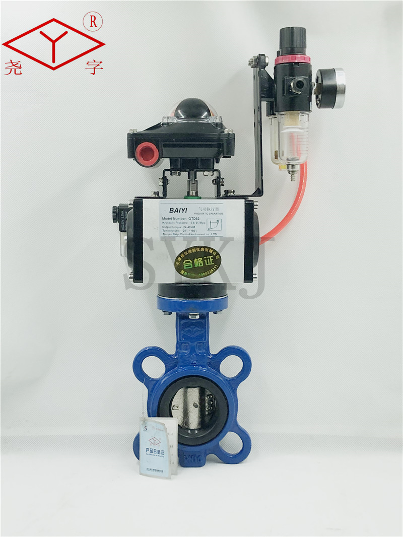 Large valve cast iron pneumatically to clamp midline butterfly valve D671X-10 16 DN40-800