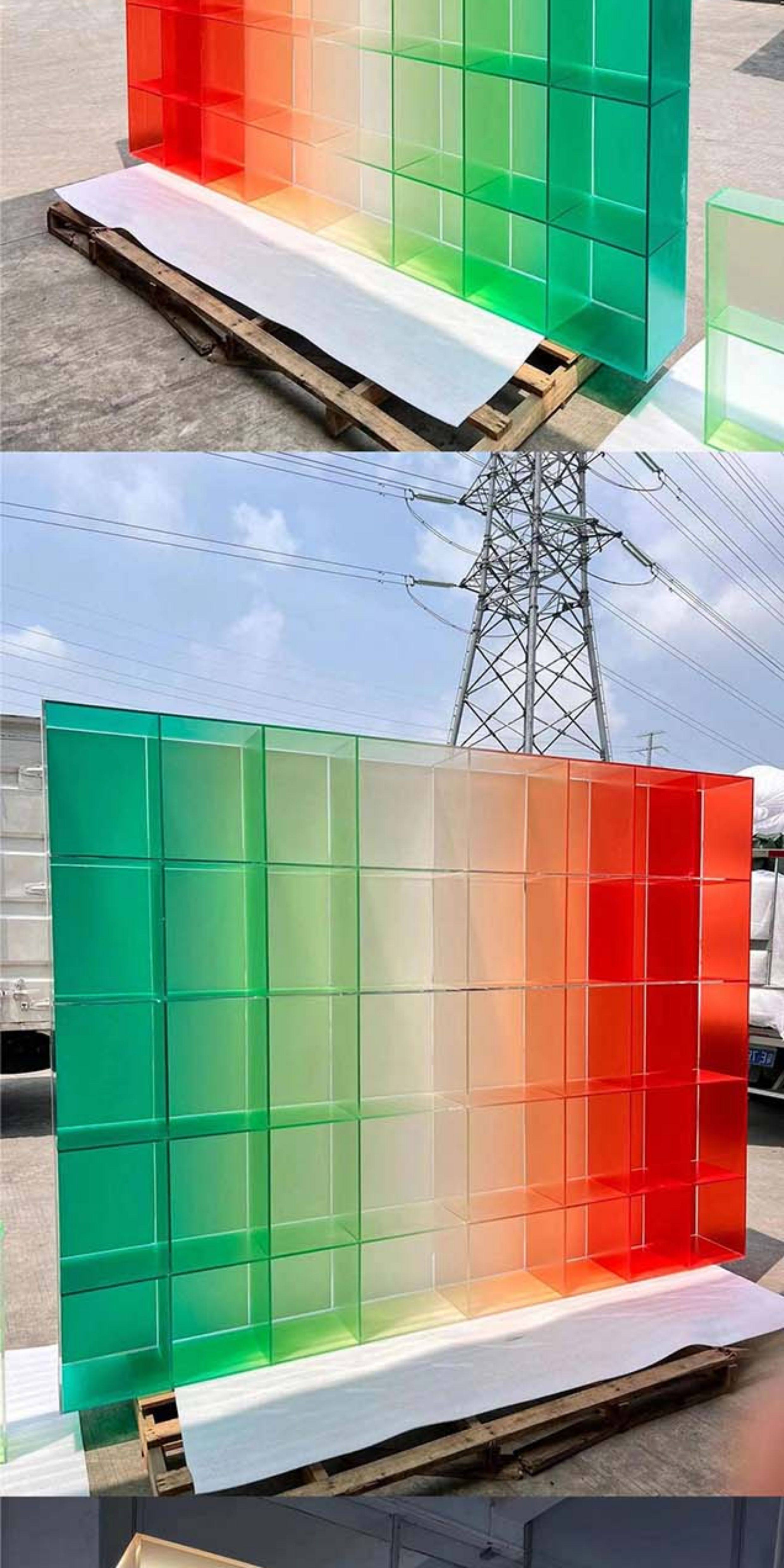 Витрина 亚克力展示架透明渐变色手办酒柜服装店鞋子包包亚克力置物架定制