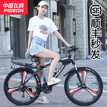 Flying pigeon mountain bike adult men and women go to work off-road shock-absorbing disc brake variable speed racing student bike