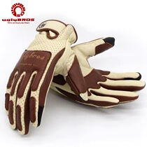 Ugly Brothers UGLYBROS Retro Motorcycle Gloves Locomotive Fall-proof Leather Breathable Touch Screen Indian Harley