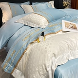 Летний шелковый шелковистый комплект, пододеяльник, простыня, легкий роскошный стиль, изысканный стиль, 4 предмета, постельные принадлежности