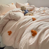 Дисней, хлопковый комплект, простыня, пододеяльник, покрывало, 4 предмета, с вышивкой