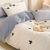 Дисней, хлопковый комплект, простыня, пододеяльник, покрывало, 4 предмета, с вышивкой