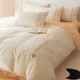 High-grade pure cotton 100 washed cotton bed four-piece set pure cotton simple bedding solid color quilt cover sheet fitted sheet style 4