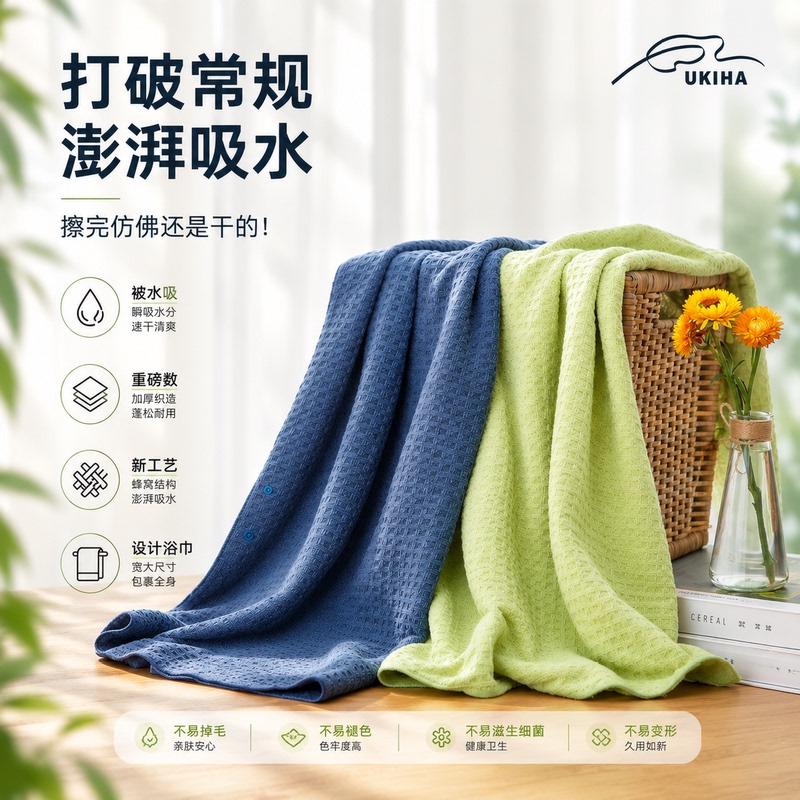 Ukiha Ice Cream Bath Towel Is Quick-Drying, Thick, Does Not Shed, Does Not Pill, Does Not Fade, Is Soft, Skin-Friendly, Absorbent, and Has a Quick-Release Buckle Ukiha Ice Cream Bath Towel Is Quick-Drying, Thick, Does Not Shed, Does Not Pill, Does Not Fade, Is Soft, Skin-Friendly, Absorbent, and Has a Quick-Release Buckle