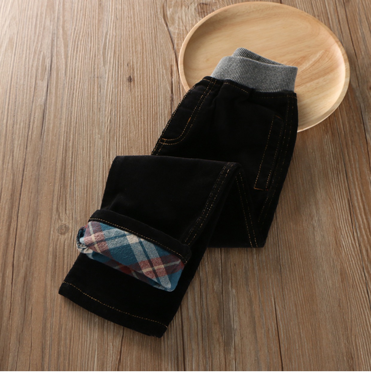 Quần nhung bé trai mùa thu và mùa đông quần trẻ em quần âu flanging quần cashmere 2-3-7-8 tuổi quần dài bé gái
