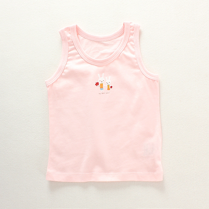 Mùa hè Nhật Bản cô gái mới em bé trong con lớn tay áo thun cotton jersey vest có thể nhỏ thỏ kẻ sọc.