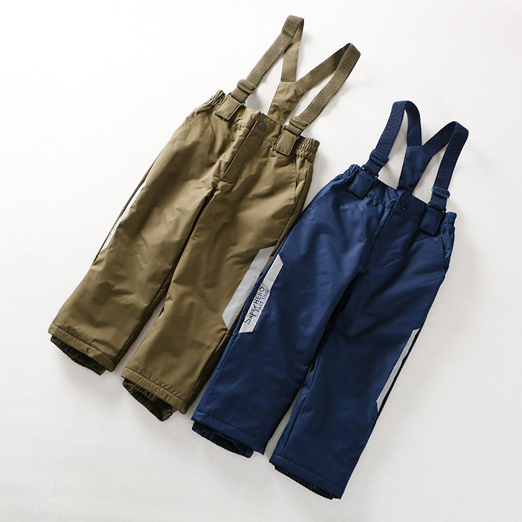 Детский ветрозащитный водонепроницаемый удерживающий тепло лыжный комбинезон для мальчиков, утепленные удерживающие тепло дорожные штаны Small Ishikawa 