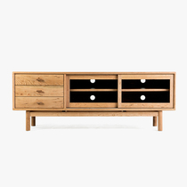 (New second beat low folding consultation live) MUMO wood ink square round push door TV cabinet