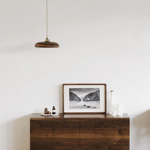 MUMO wood ink bucket hat lampshade SOLID WOOD LAMP SHADE BLACK WALNUTS Creative Minima Restaurant Bar chandelier