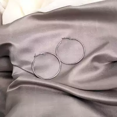 ins ear needle earrings female Net red ear clip without ear hole cool ear ring European and American exaggerated personality summer advanced ear ornaments