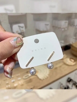 South Korea East gate 925 silver needle minimalist water drill small-lined pearl earrings 100 hitch Temperament Earrings Girl Earrings